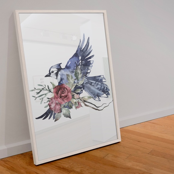 Watercolor Wall Art Blue Jay Illustration Print Poster Unframed - Picture 10 of 17